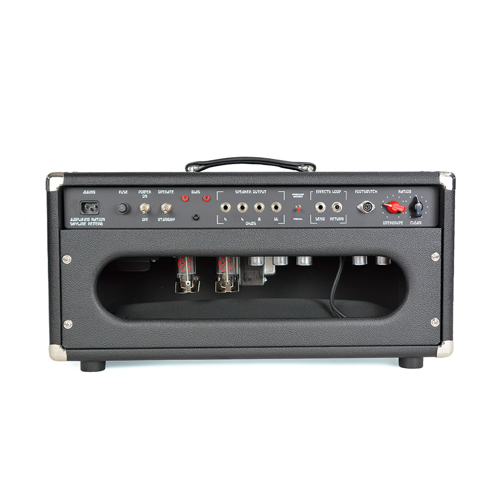 Amplified Nation Skyline Reverb 50w Head Maroon Suede w/ Black Sparkle Cloth Amplifiers