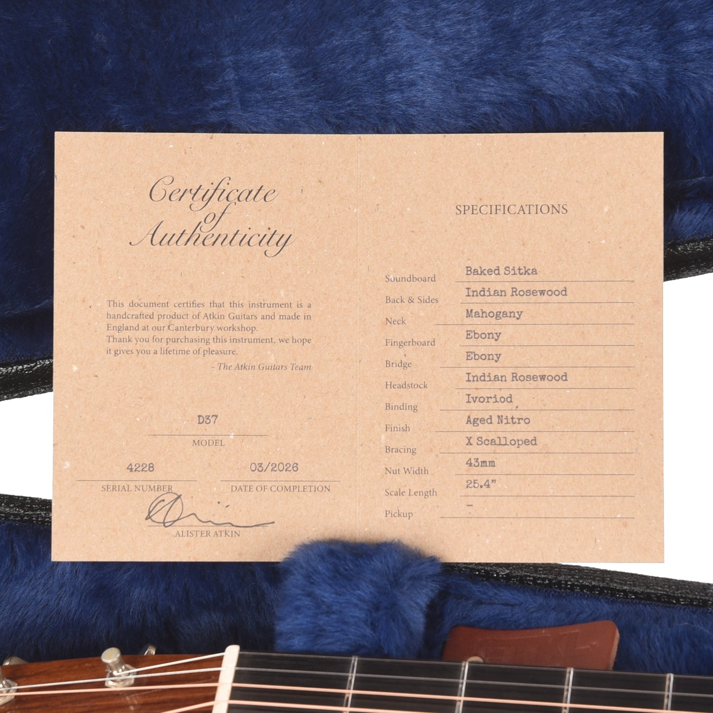 Atkin D37 Baked Sitka/Rosewood Aged Sunburst Acoustic Guitars