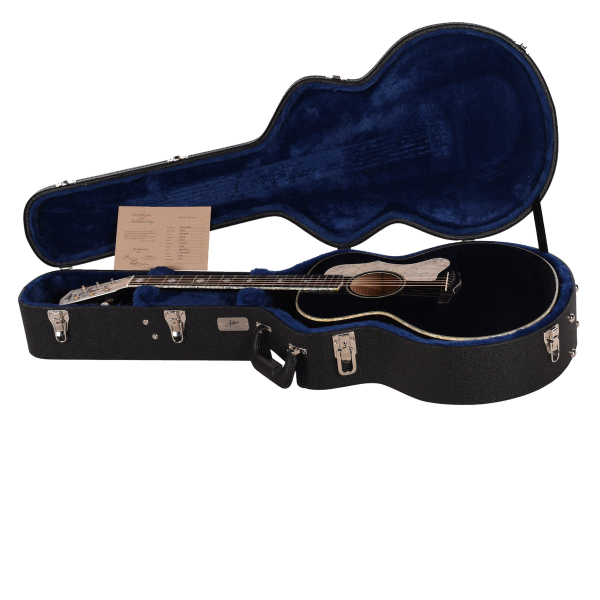 Atkin The ASJ Black Pearl Baked Sitka Spruce/Maple Aged Black Acoustic Guitars