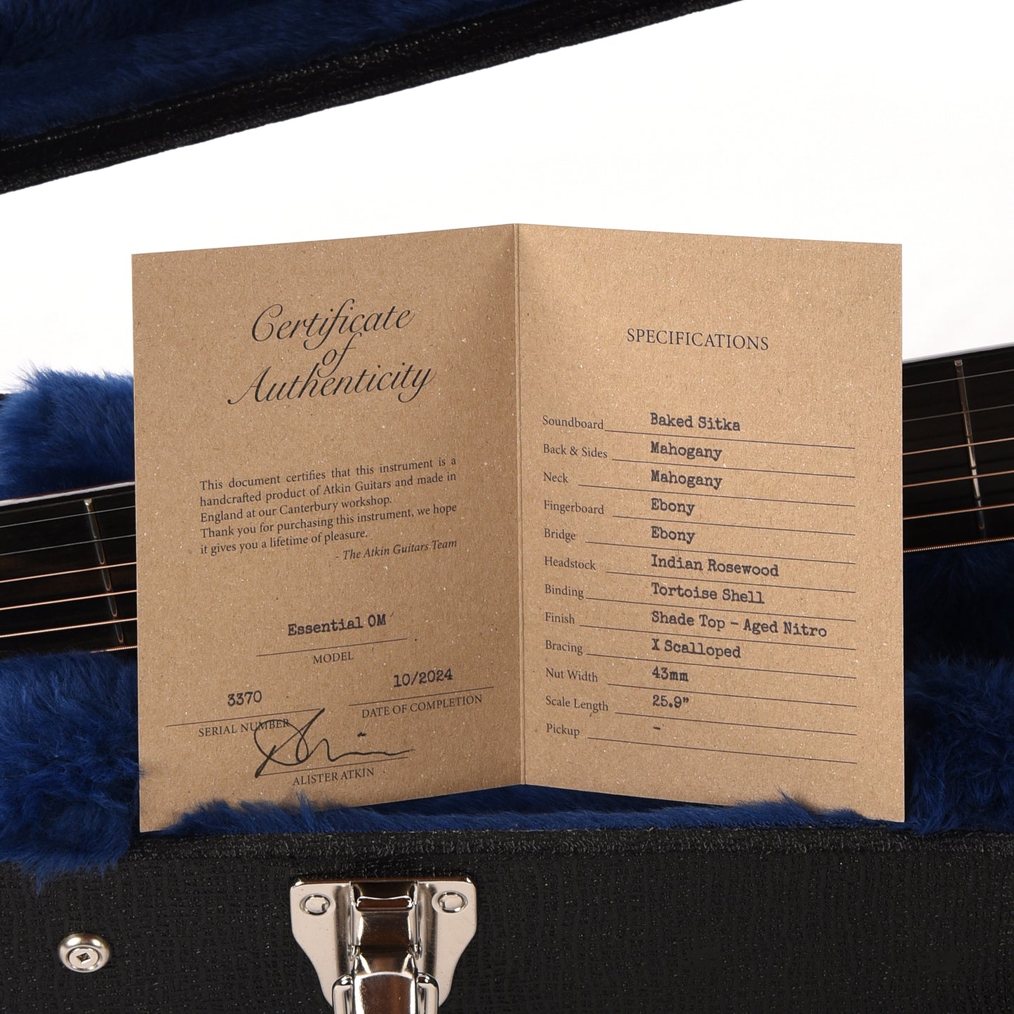 Atkin Essential OM Aged Baked Sitka/Mahogany Natural Acoustic Guitars / OM and Auditorium