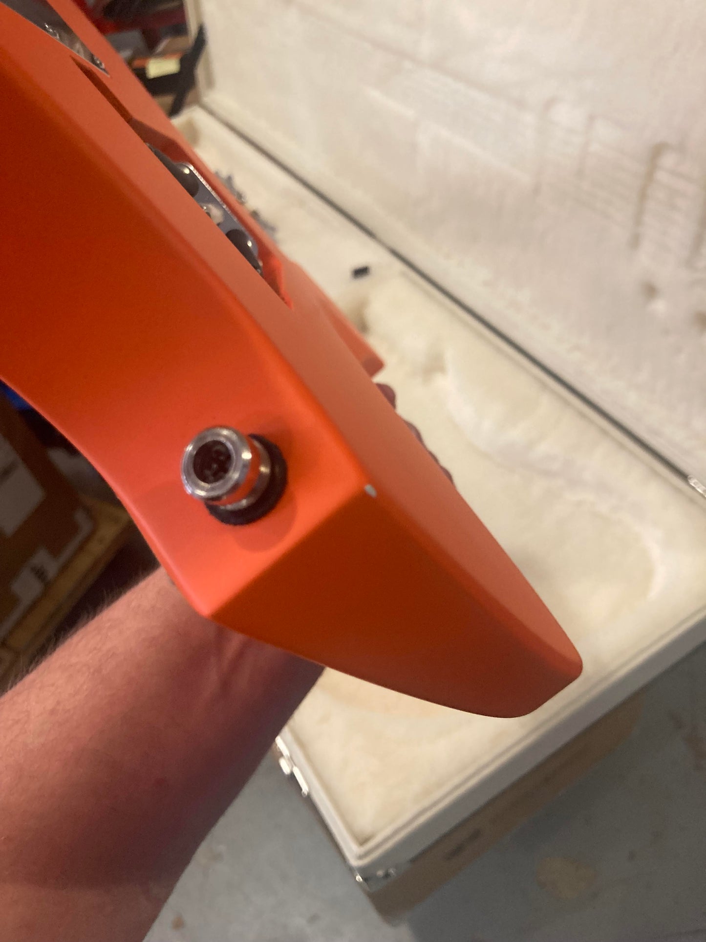 Bacci Leonardo Parato Bacci Orange Circles Roasted Figured Maple Neck w/Vegatrem Electric Guitars
