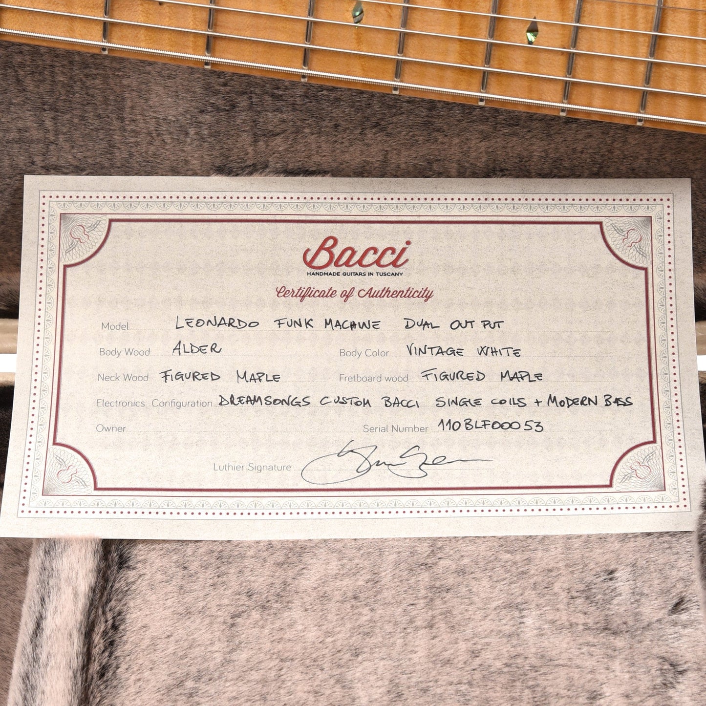 Bacci Leonardo Funk Machine Dual Output Baritone Vintage White Electric Guitars / Solid Body