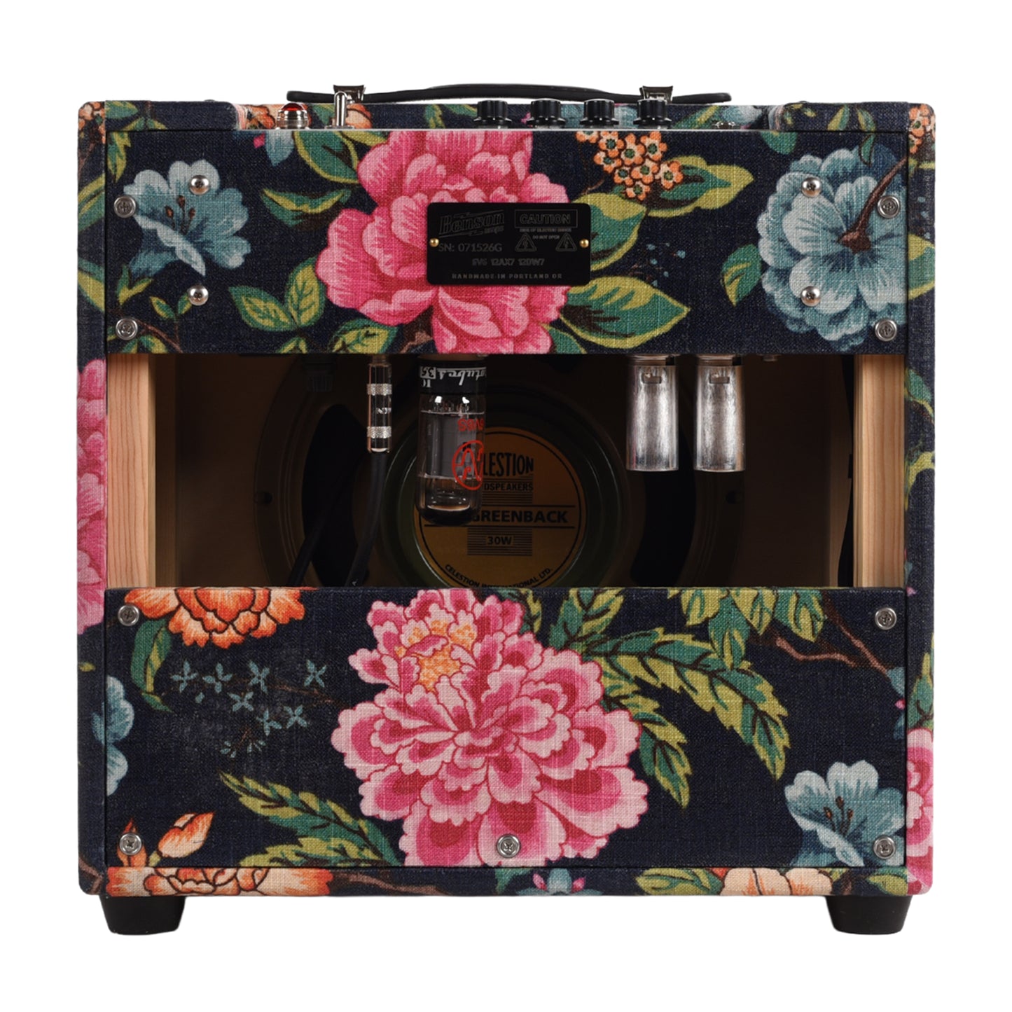 Benson Nathan Junior Reverb 5w 1x10 Combo Amp Navy Blue Floral w/ Wheat Cloth Amplifiers