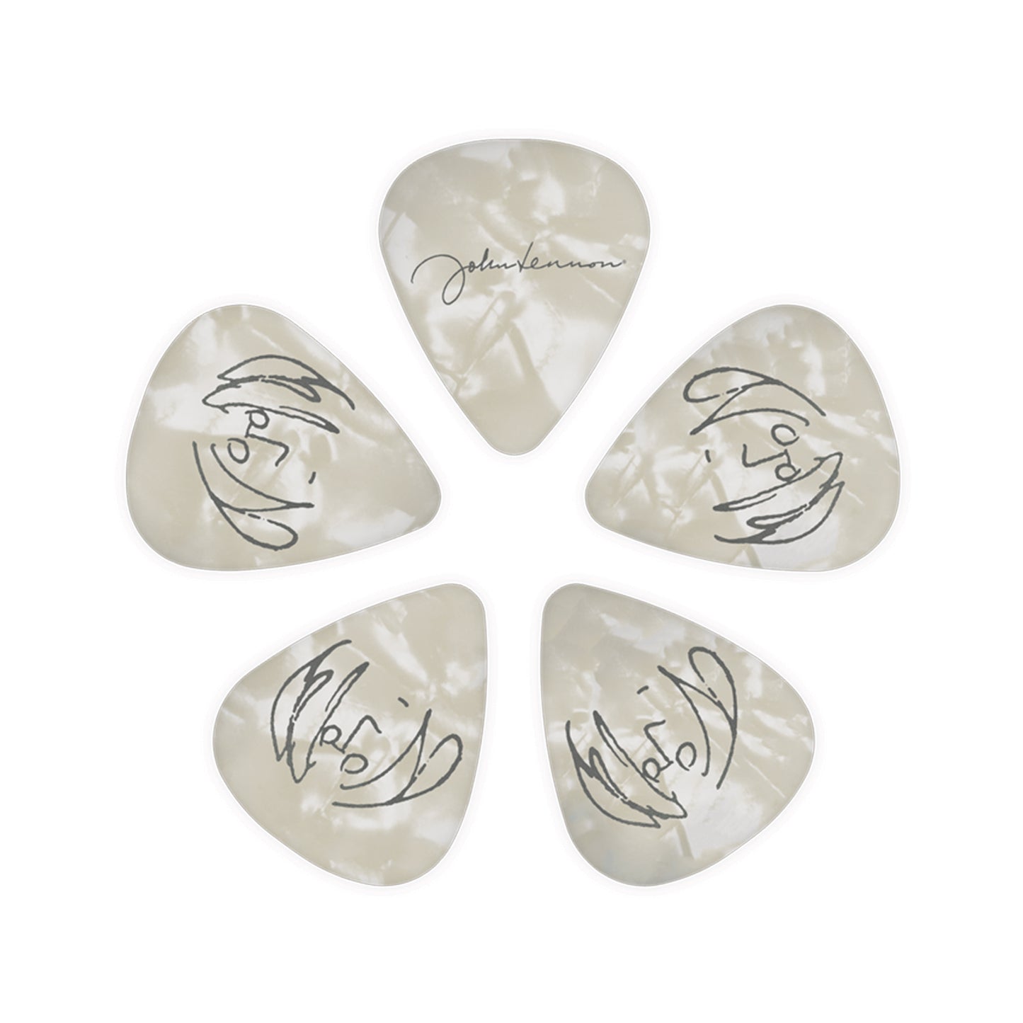 D'Addario John Lennon Signature Guitar Picks Medium Gauge (.70mm) 10-Pack Accessories / Picks