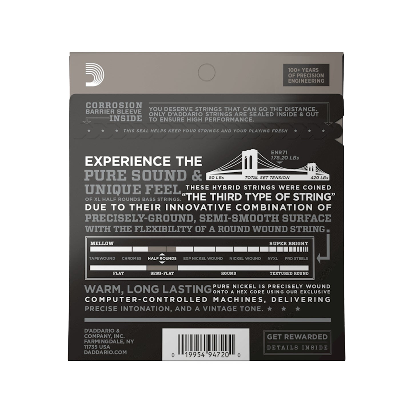 D\'Addario ENR71 Half Rounds Light Bass Strings Accessories / Strings / Bass Strings