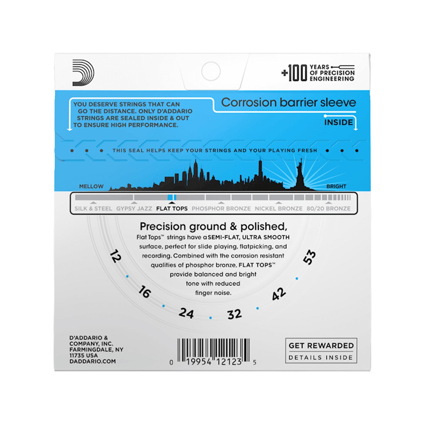 D'Addario EFT16 Acoustic Flat Top Phosphor Bronze Light 12-53 Accessories / Strings / Guitar Strings