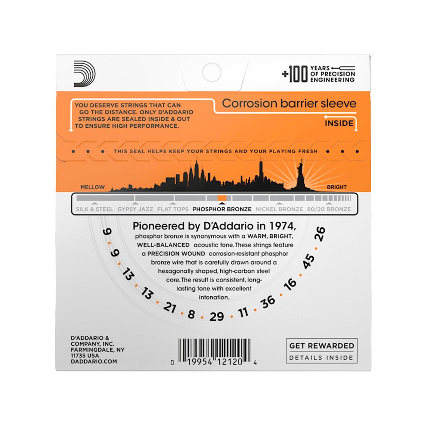 D'Addario EJ41 12-String Phosphor Bronze Extra Light Acoustic Guitar Strings 9-45/26 Accessories / Strings / Guitar Strings