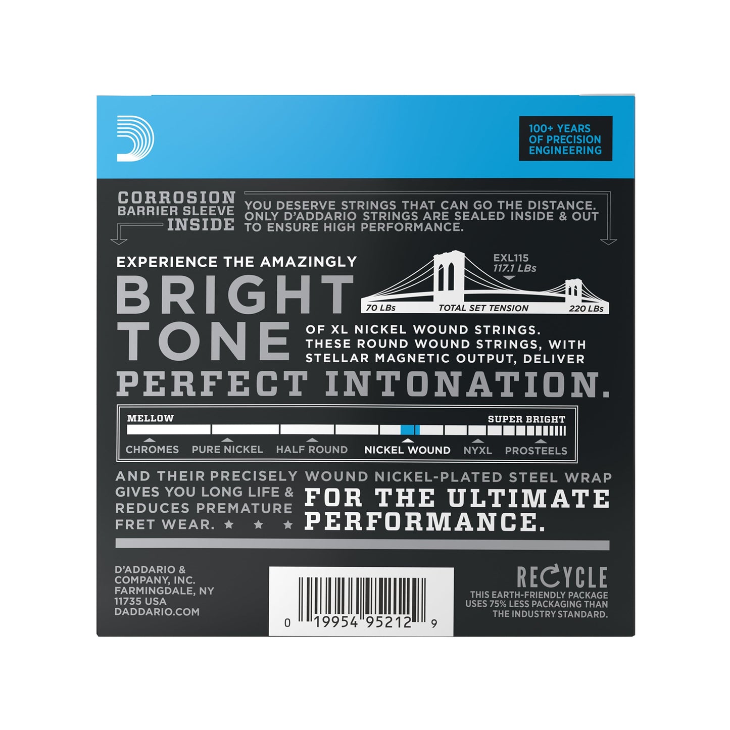 D'Addario EXL115-10P Electric Medium 11-49 10-Pack Accessories / Strings / Guitar Strings