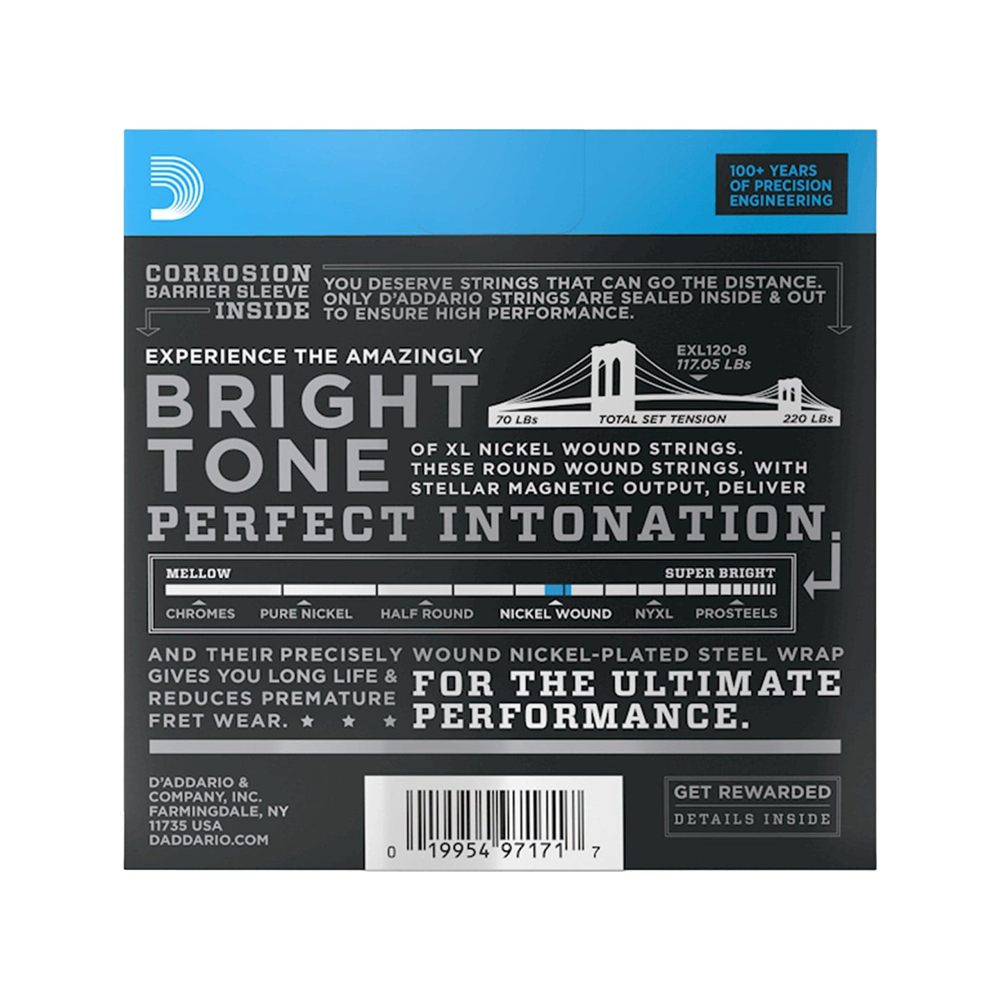 D'Addario EXL120-3D Electric Super Light 9-42 3-Pack Accessories / Strings / Guitar Strings
