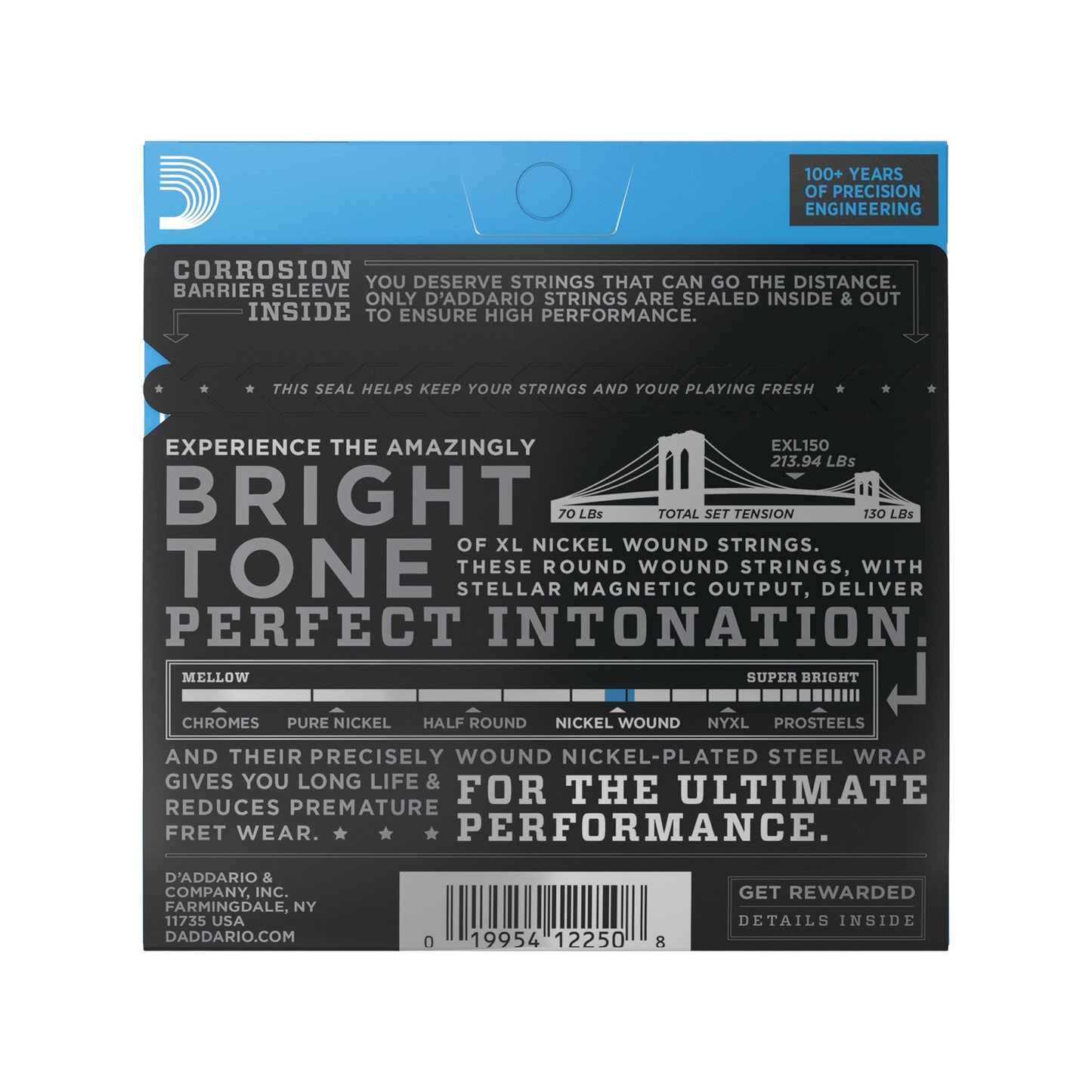 D'Addario EXL150 Nickel XL Electric Guitar Strings 12 String 10-46/26 Accessories / Strings / Guitar Strings