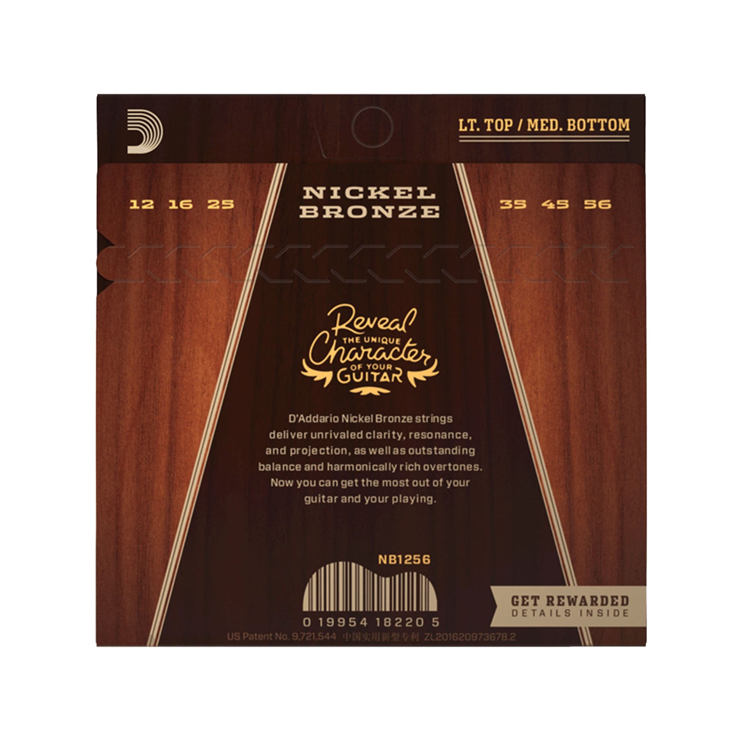 D'Addario NB1256 Nickel Bronze Acoustic String Set Light Top/Medium Bottom 12-56 Accessories / Strings / Guitar Strings