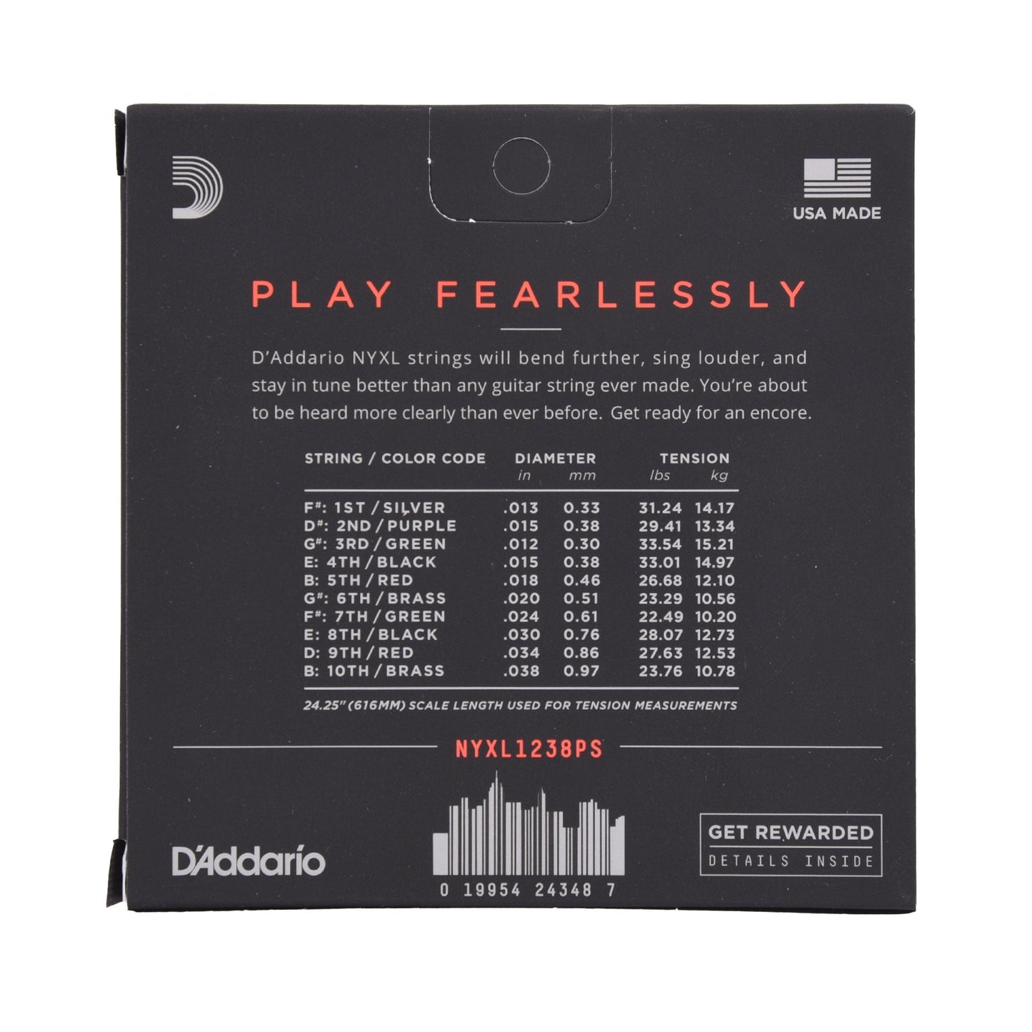 D'Addario NYXL1238PS NYXL Pedal Steel Guitar Strings 12-38 Custom Medium E9 Accessories / Strings / Guitar Strings
