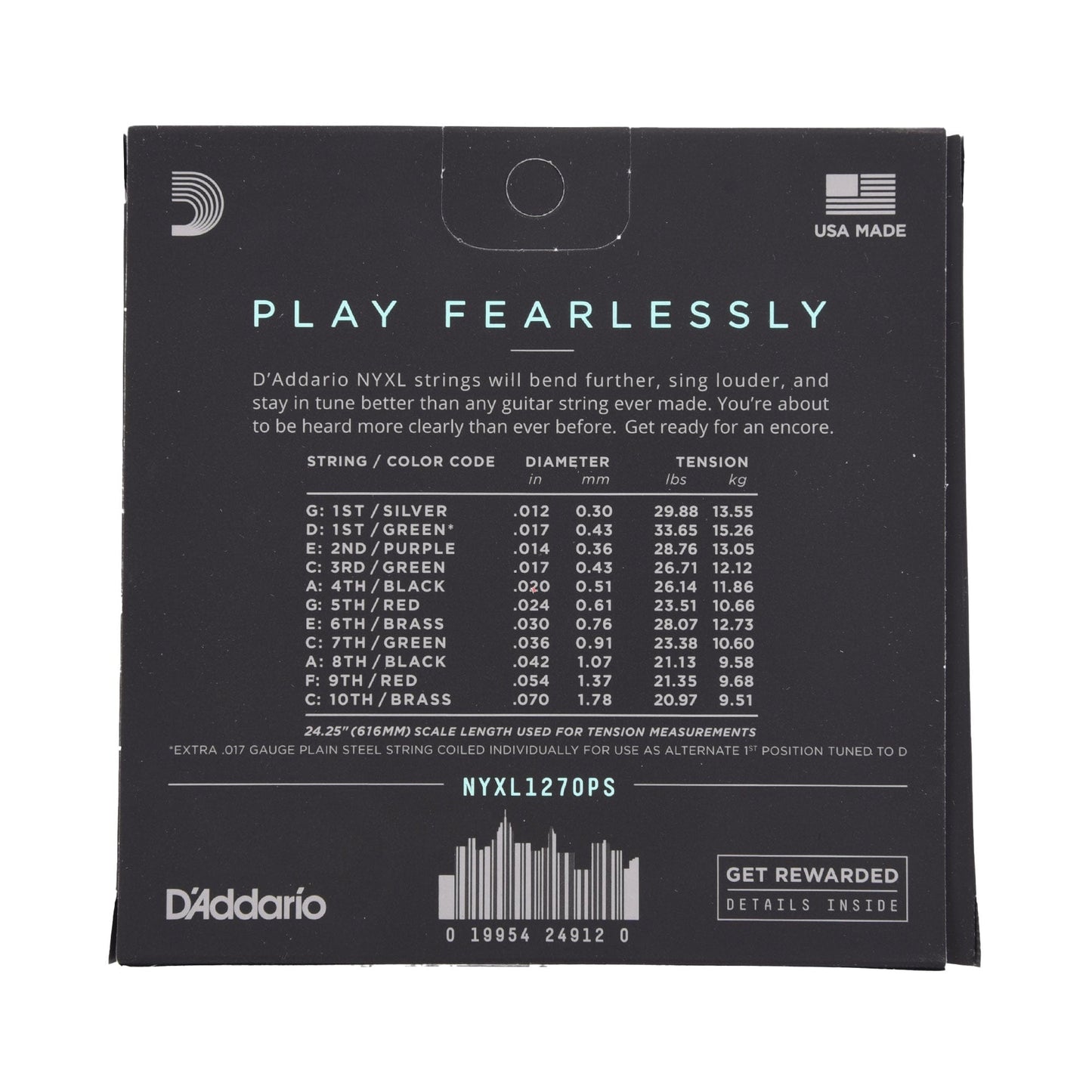 D'Addario NYXL1270PS NYXL Pedal Steel Guitar Strings 12-70 Custom Medium C6 Accessories / Strings / Guitar Strings