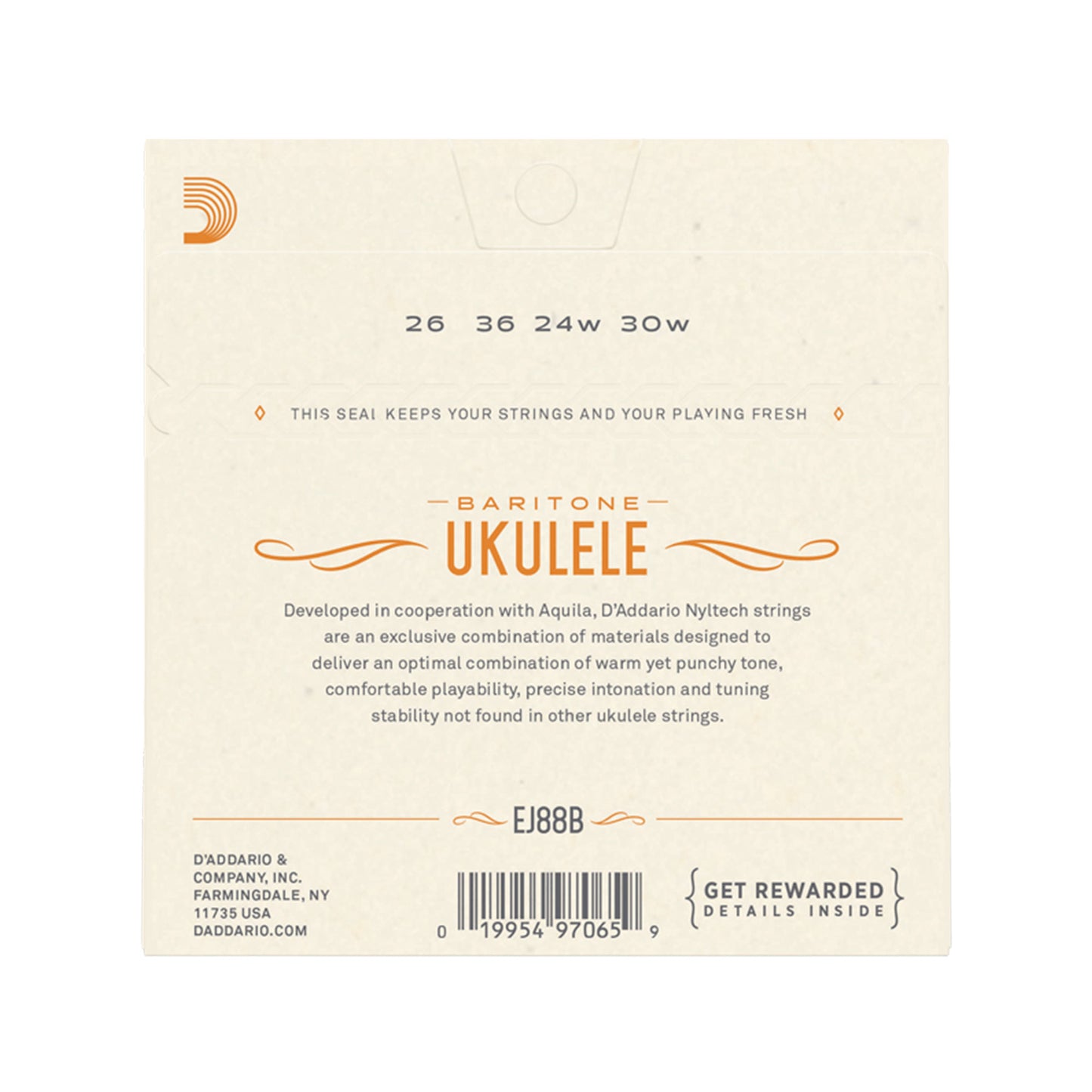 D'Addario EJ88B Nyltech Ukulele Strings Baritone Accessories / Strings / Ukulele Strings
