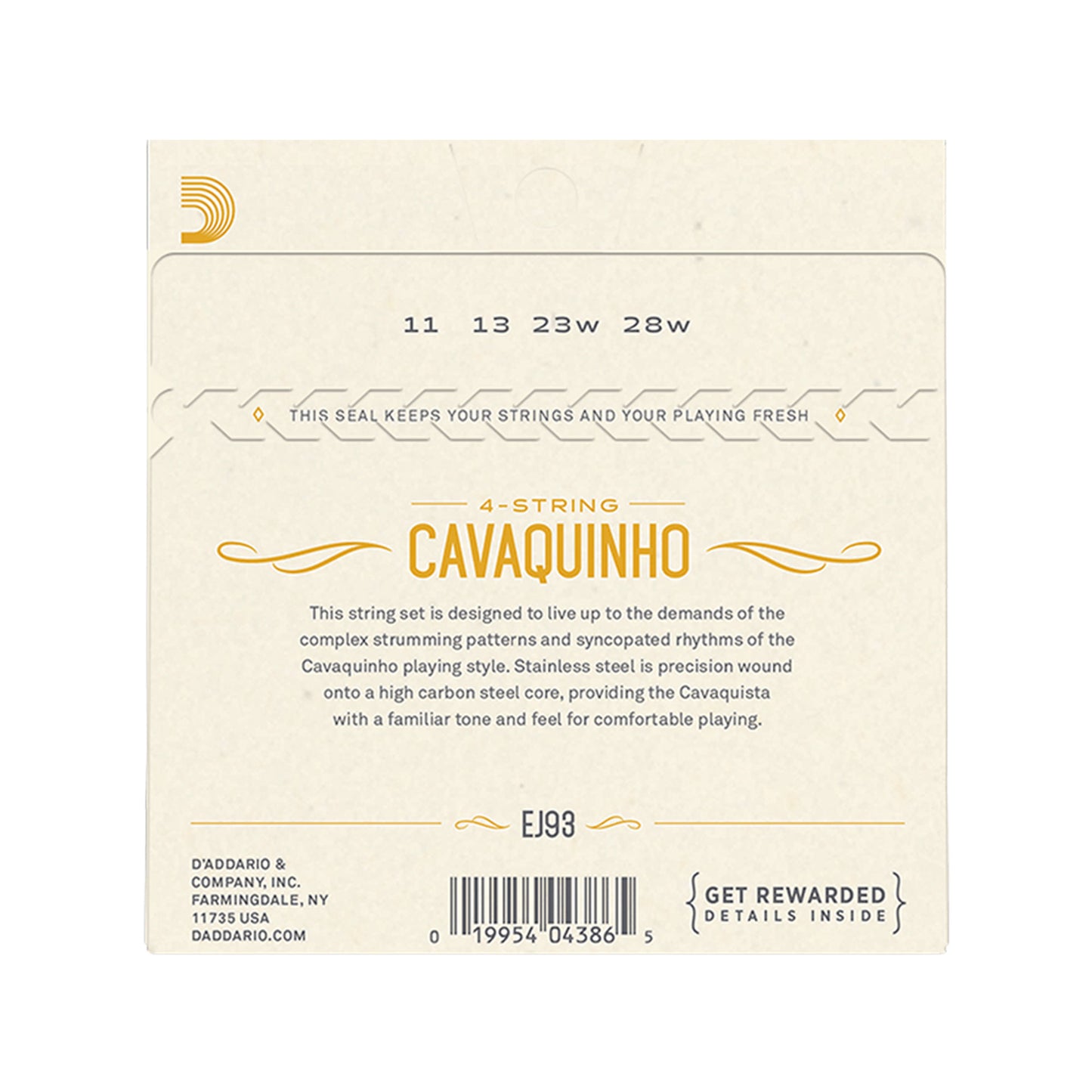 D'Addario EJ93 Cavaquinho Stainless Steel Strings Accessories / Strings / Ukulele Strings