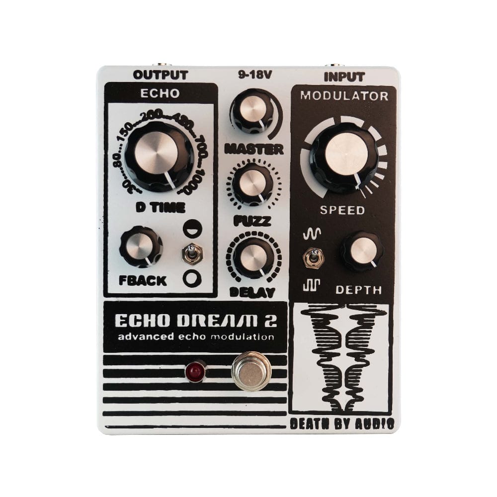 2 delay pedals Death by Audio Echo Dream 2 Black on White – Chicago Music Exchange