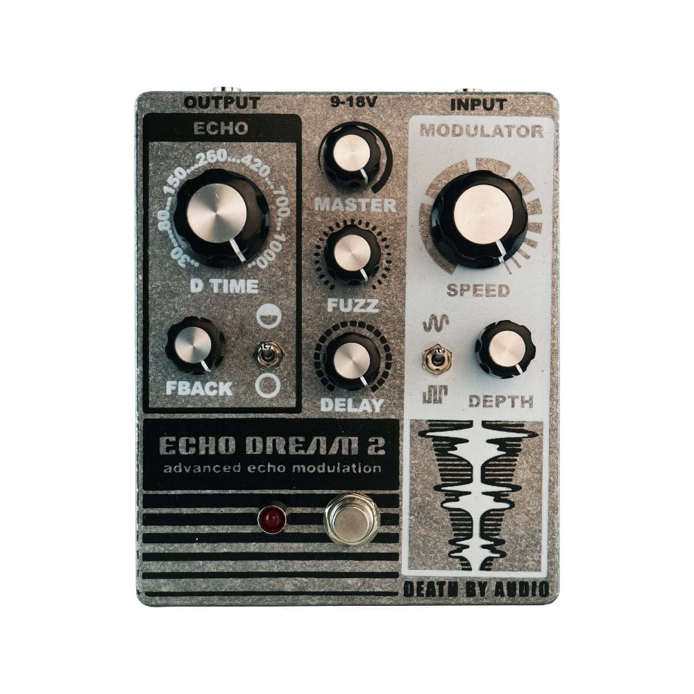 dba pedals Death by Audio Echo Dream 2 Black/White on Raw (2023 Chicago Boutique