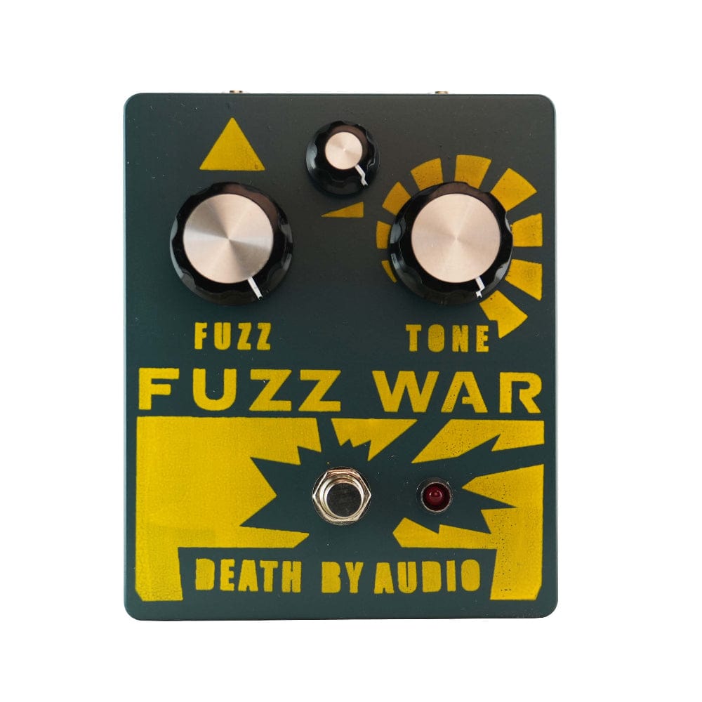 death by audio fuzz war pedal Death by Audio Fuzz War Yellow on Hunter Green (2023 Chicago Boutique – Chicago Music Exchange