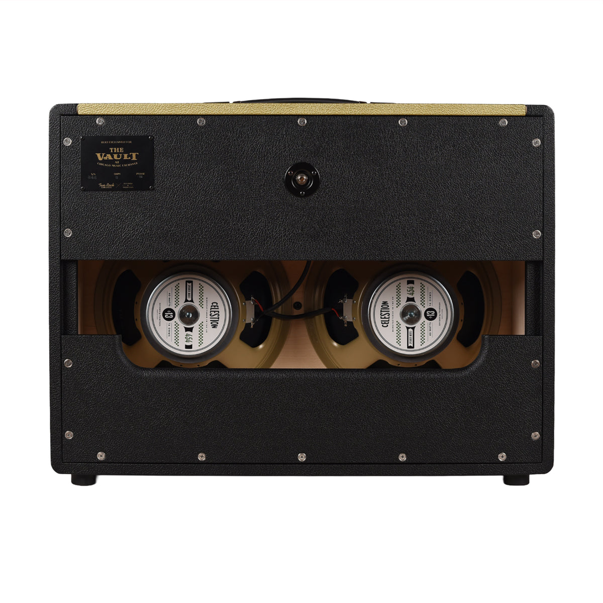 Divided by 13 2x12 Open Back Cab "The Vault" Black Tolex & Gold Bronco V w/ Black Cloth & Gold Piping Amplifiers