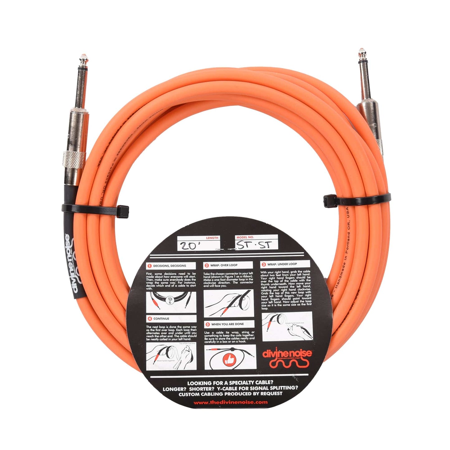 Divine Noise Color Cable Orange 20' Straight/Straight Accessories / Cables