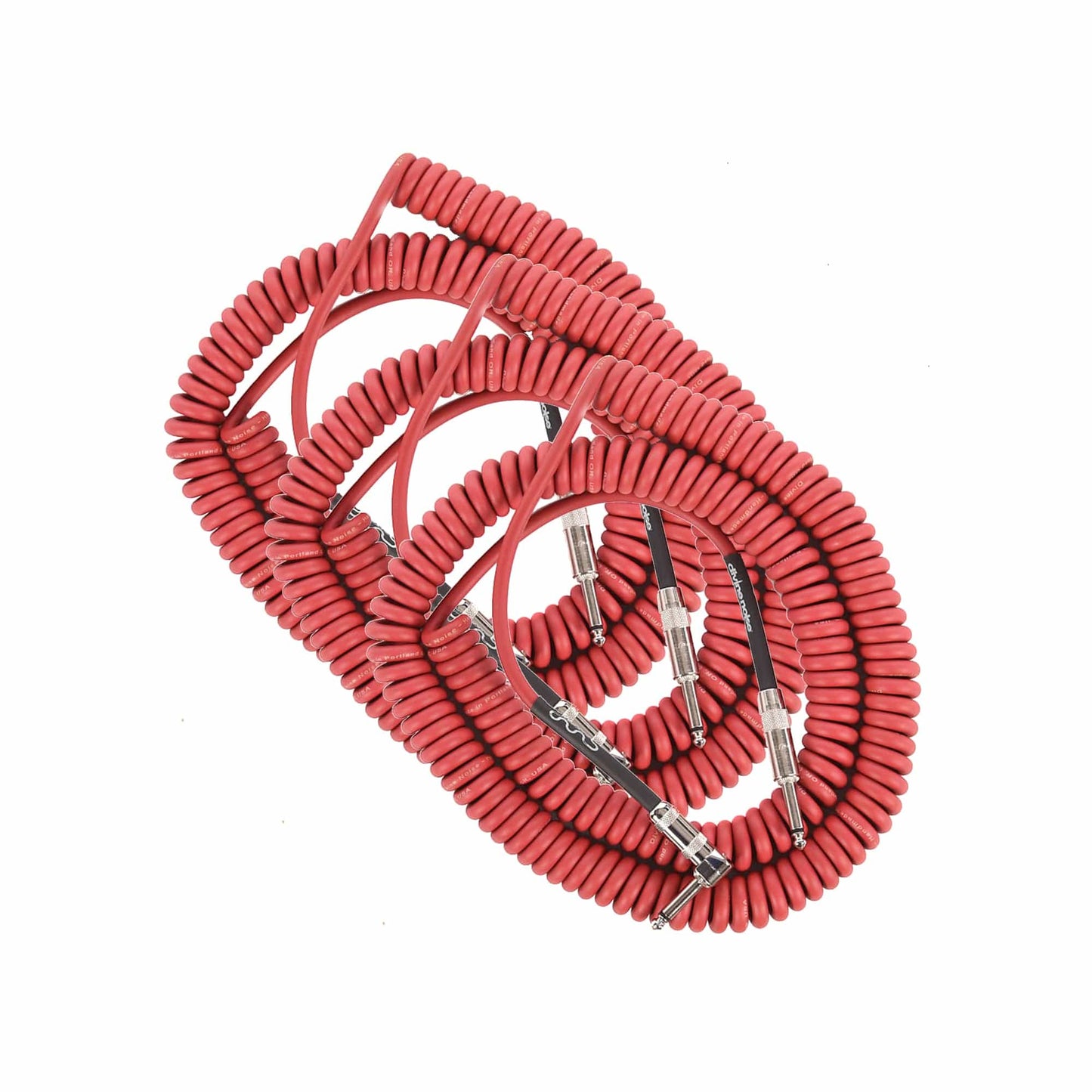 Divine Noise Curly Cable Red 30' Straight/30' Straight 3 Pack Bundle Accessories / Cables