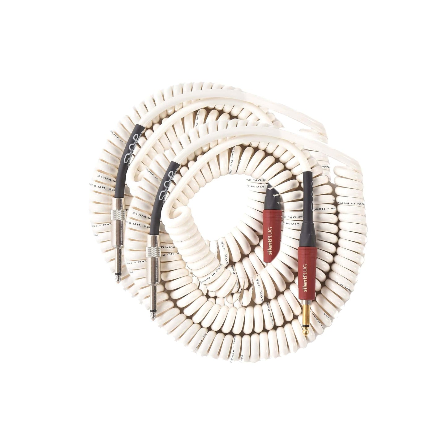 Divine Noise Curly Cable White 30' Straight/Straight 2 Pack Bundle Accessories / Cables
