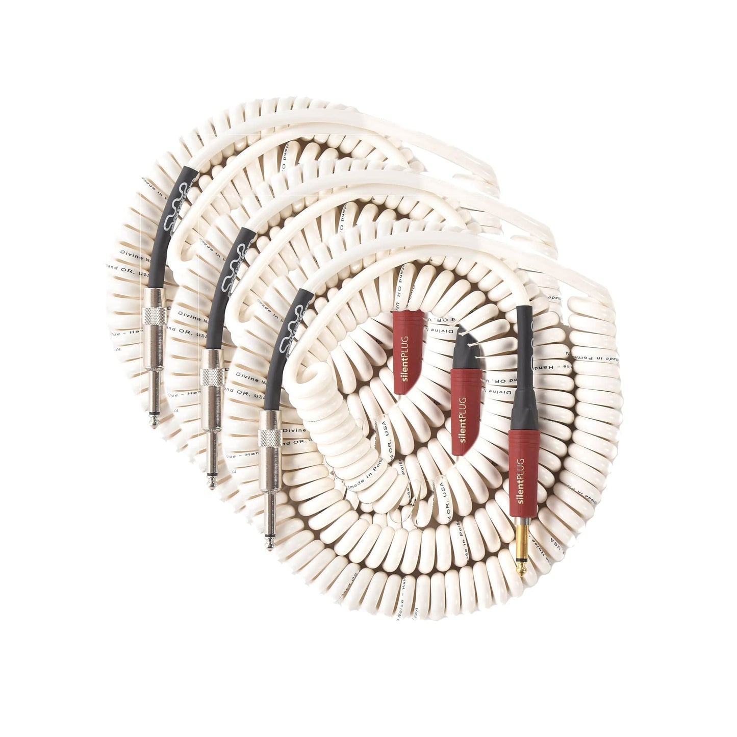 Divine Noise Curly Cable White 30' Straight/Straight 3 Pack Bundle Accessories / Cables