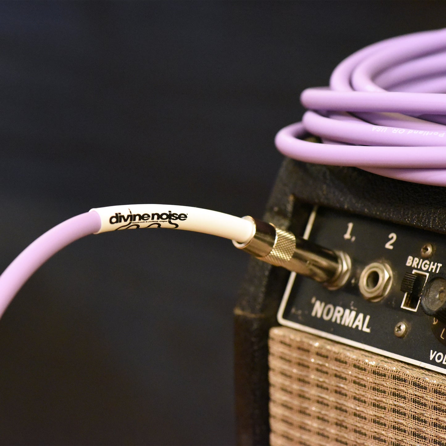 Divine Noise Instrument Cable 10' Right Angle/Straight Lavender Haze Accessories / Cables