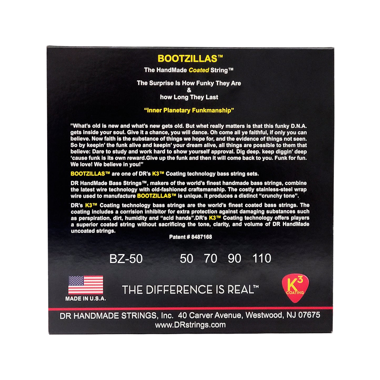 DR Strings BZ-50 Bootzilla Signature Extra Life Stainless Steel Bass Strings 50-110