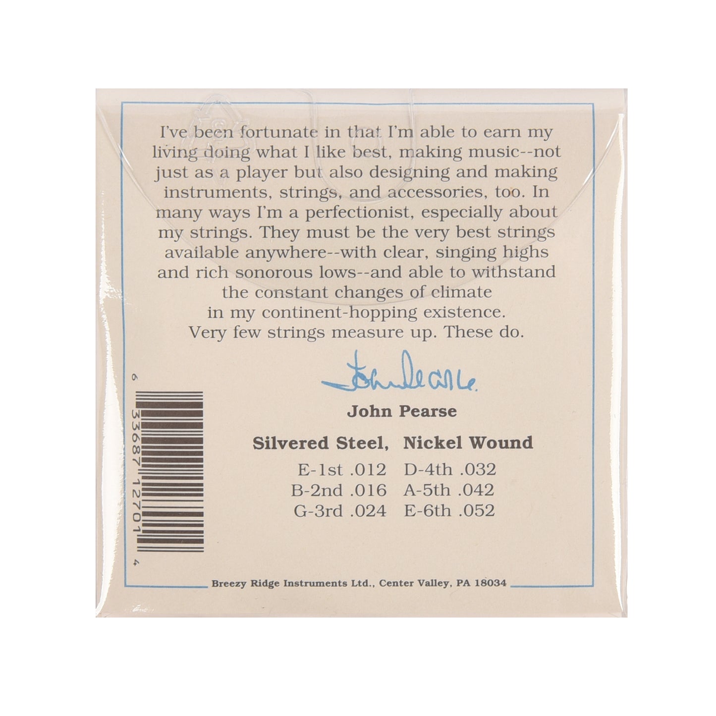 John Pearse Electric Strings Nickel Wound Jazz Medium 12-52