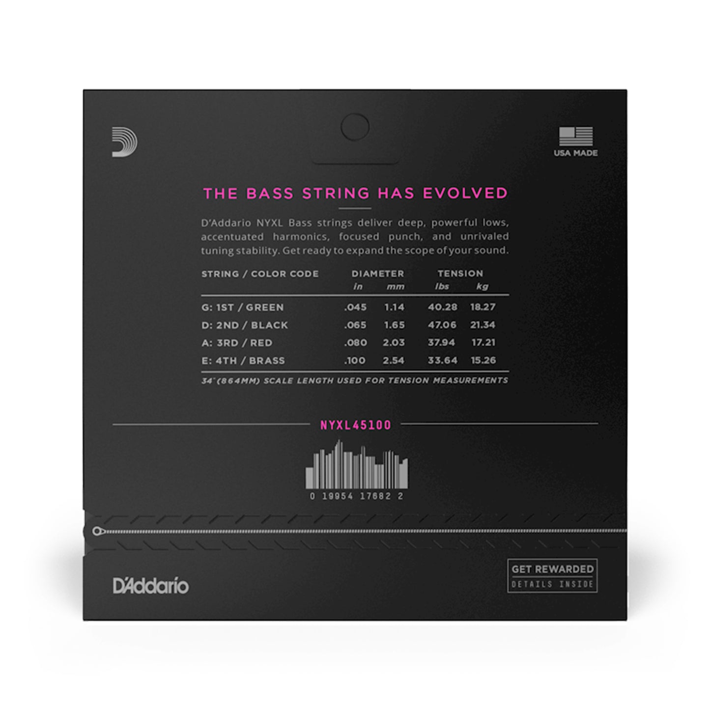 D'Addario NYXL Bass String Set Regular Light 45-100