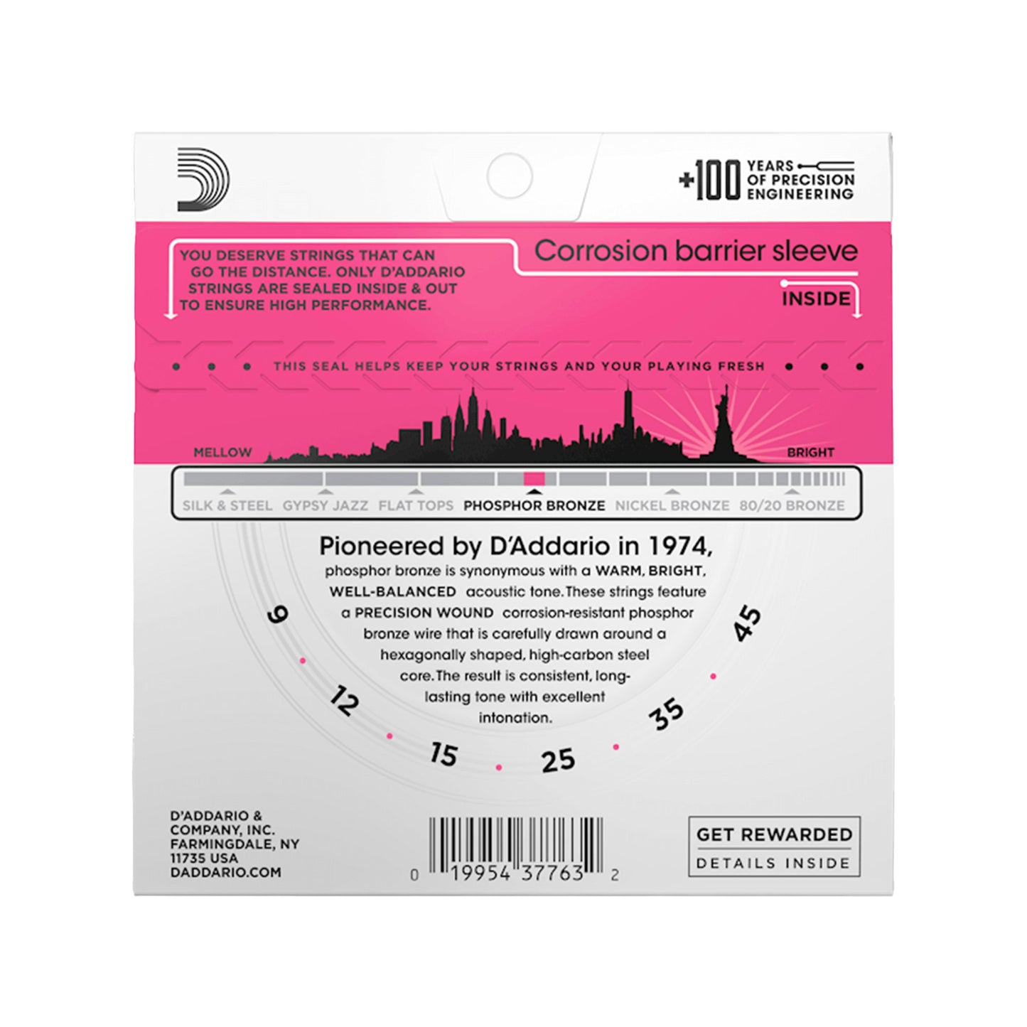 D'Addario EJ23 Phosphor Bronze Acoustic Guitar Strings 9-45 Super Light