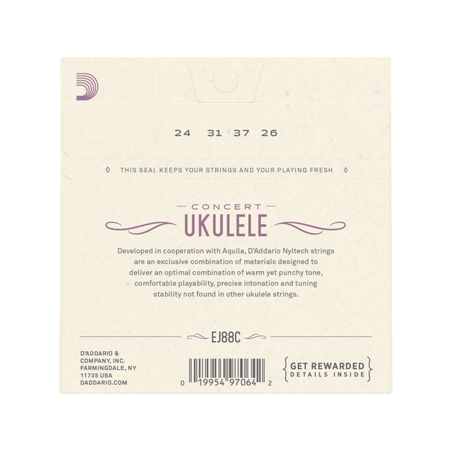 D'Addario EJ88C Nyltech Ukulele Strings Concert