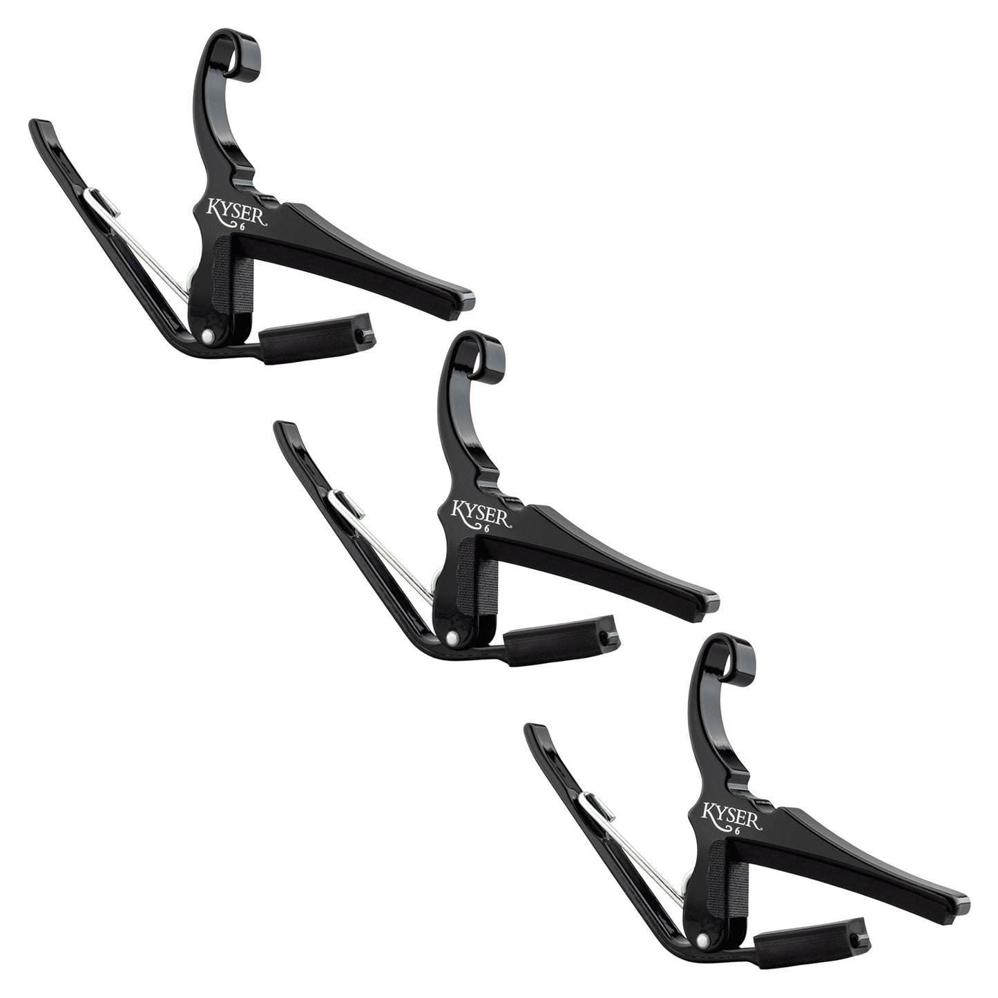 Kyser 6 String Capo Black 3 Pack Bundle