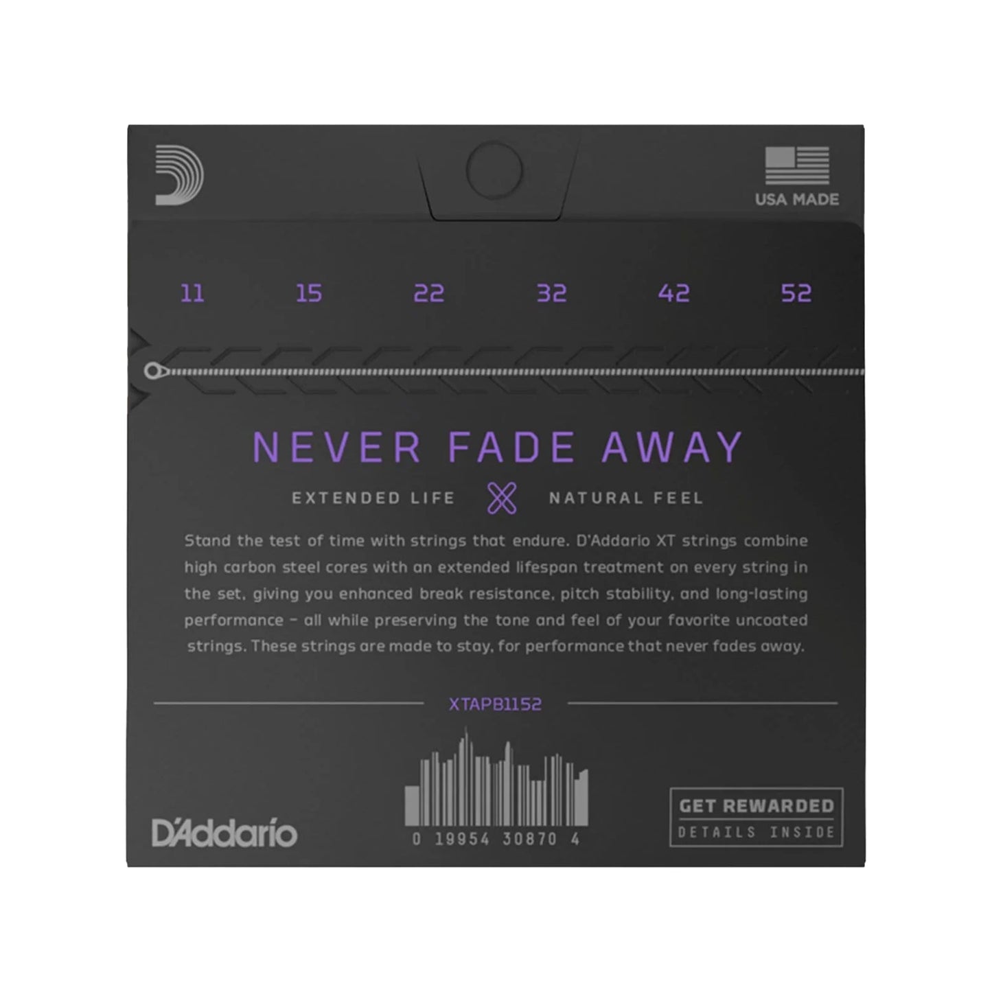 D'Addario XT Phosphor Bronze Acoustic Guitar Strings Custom Light 11-52