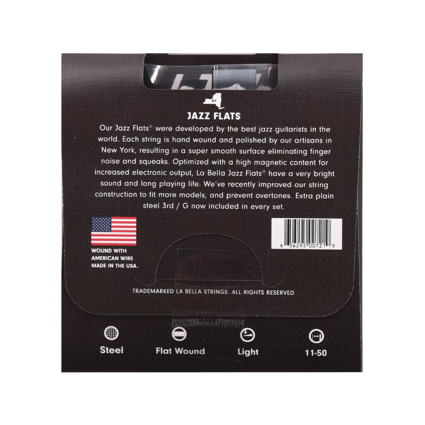 La Bella 20PL Stainless Steel Flat Wound Strings Light 11-50