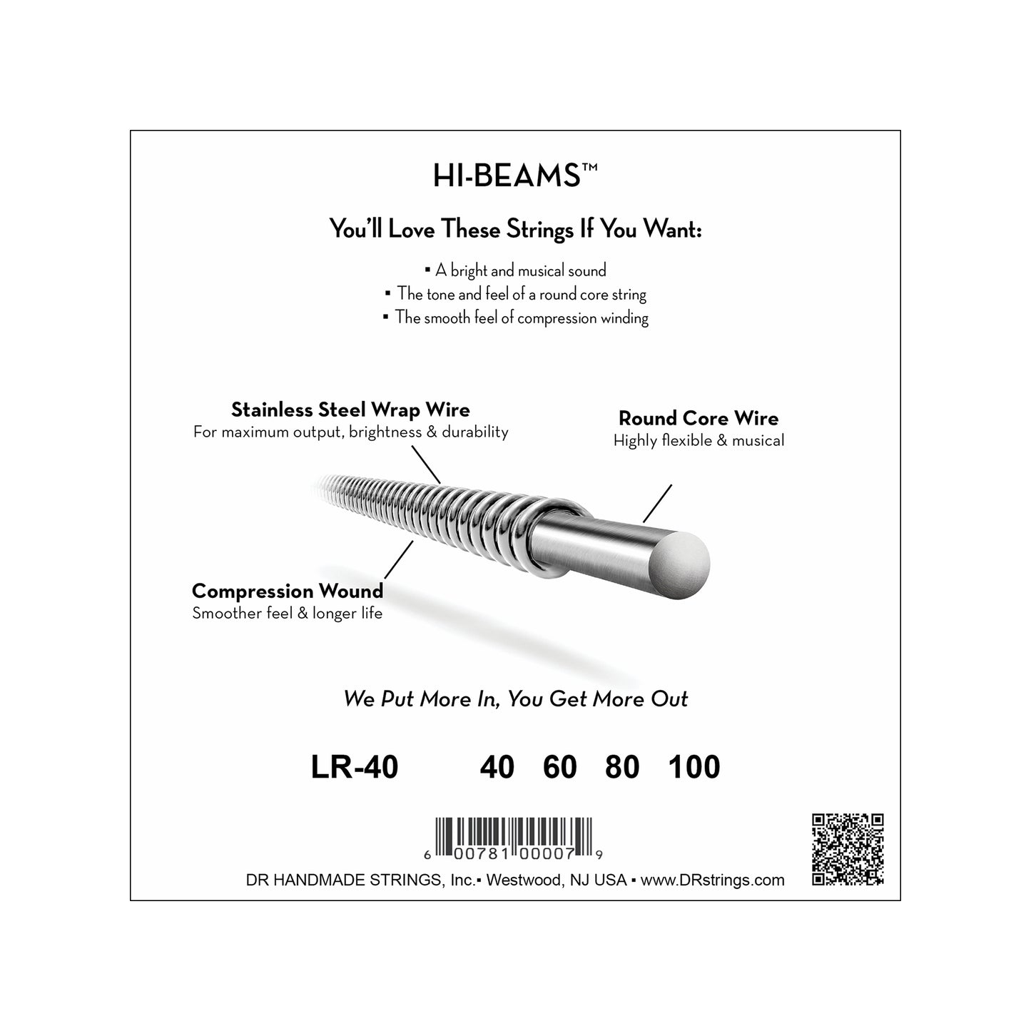 DR Strings LR-40 Hi-Beam Bass Lite 40-100 Accessories / Strings / Bass Strings