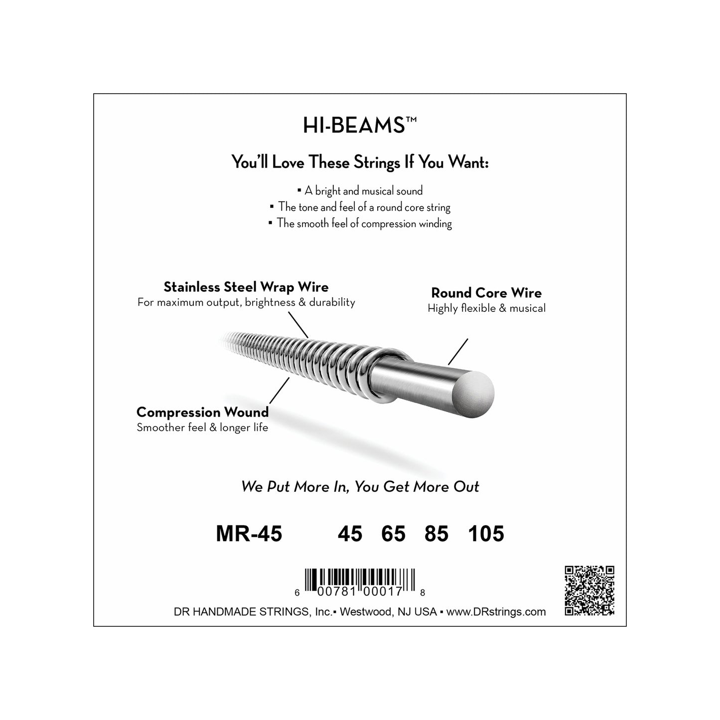 DR Strings MR-45 Hi-Beam Bass Medium 45-105 Accessories / Strings / Bass Strings