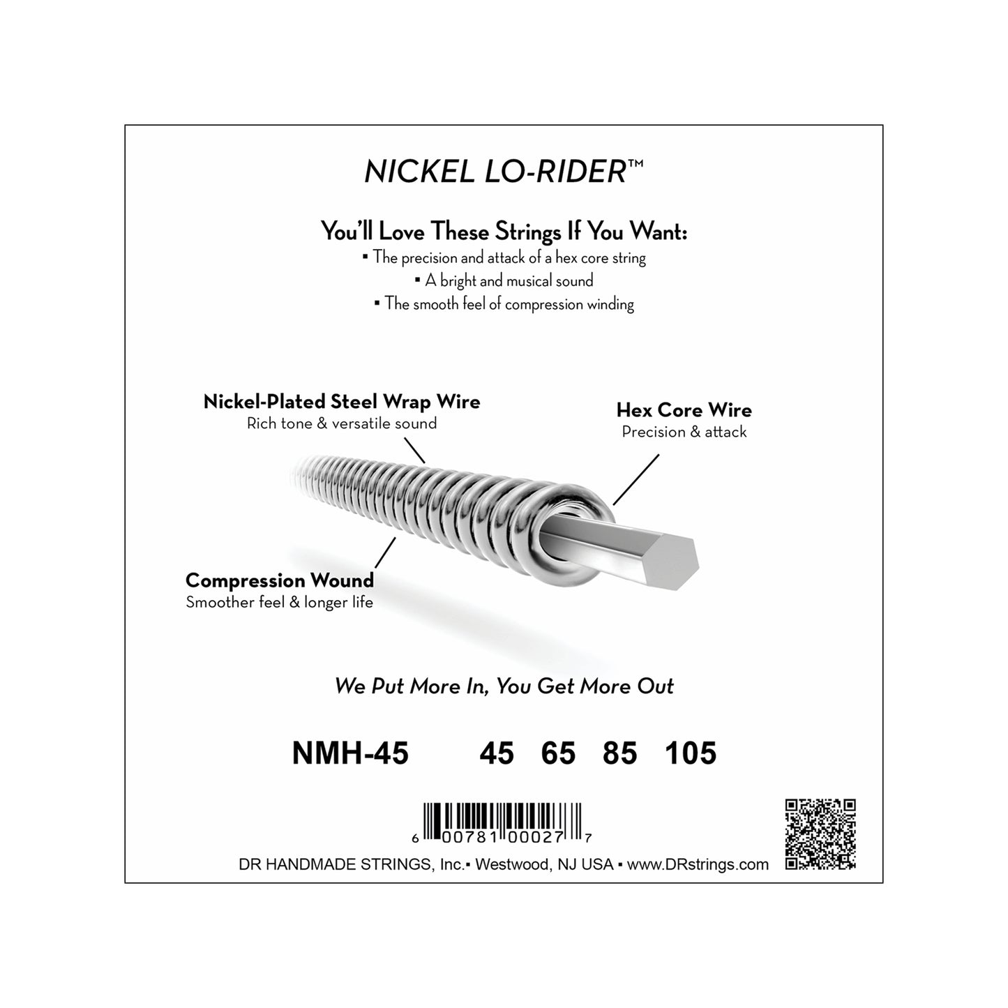 DR Strings NMH-45 Nickel Lo-Riders Bass Medium 45-105 Accessories / Strings / Bass Strings