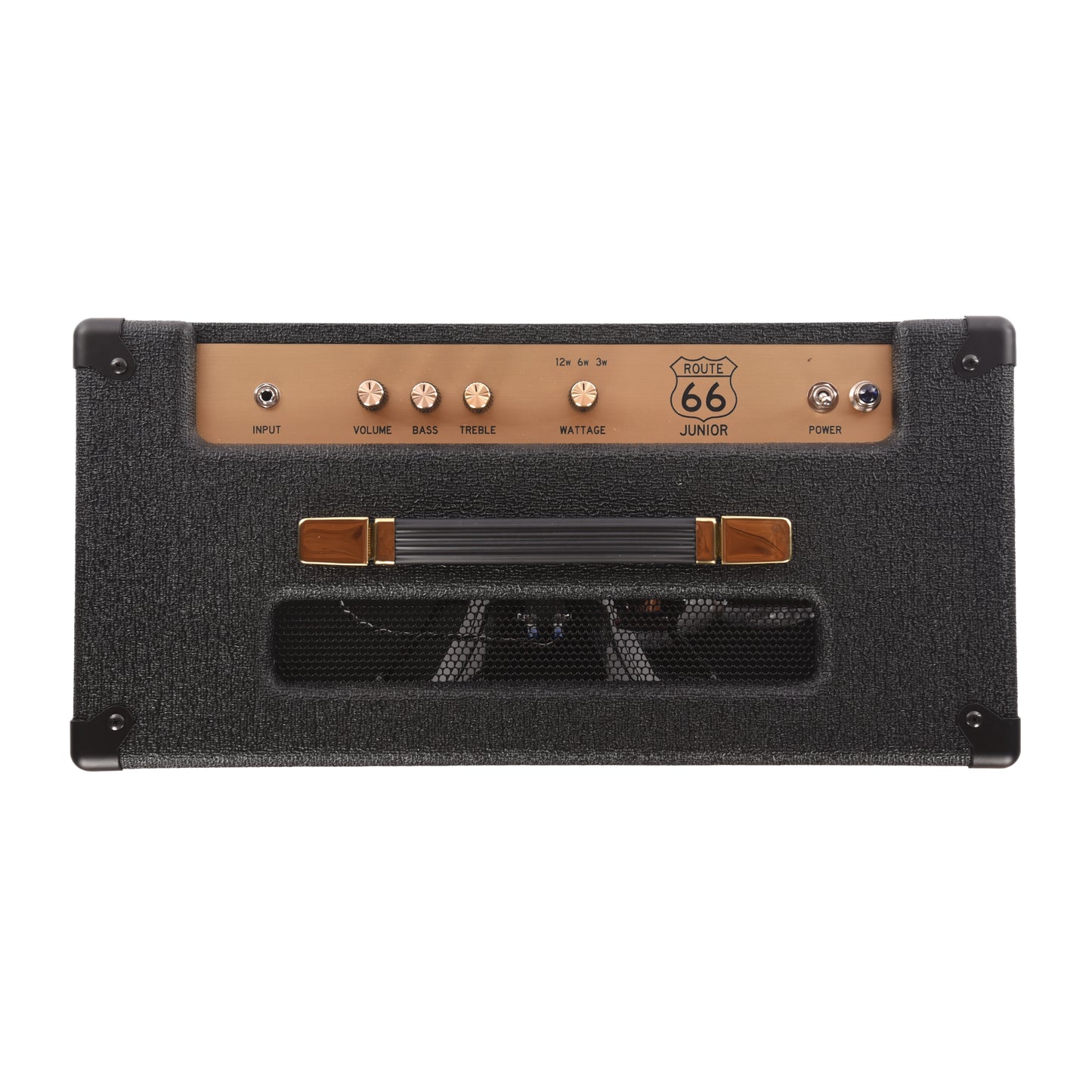 Dr. Z Route 66 Jr. 12w 1x12 Combo Black w/ Checkered Basketweave Grille, Gold Z and Handle Amplifiers