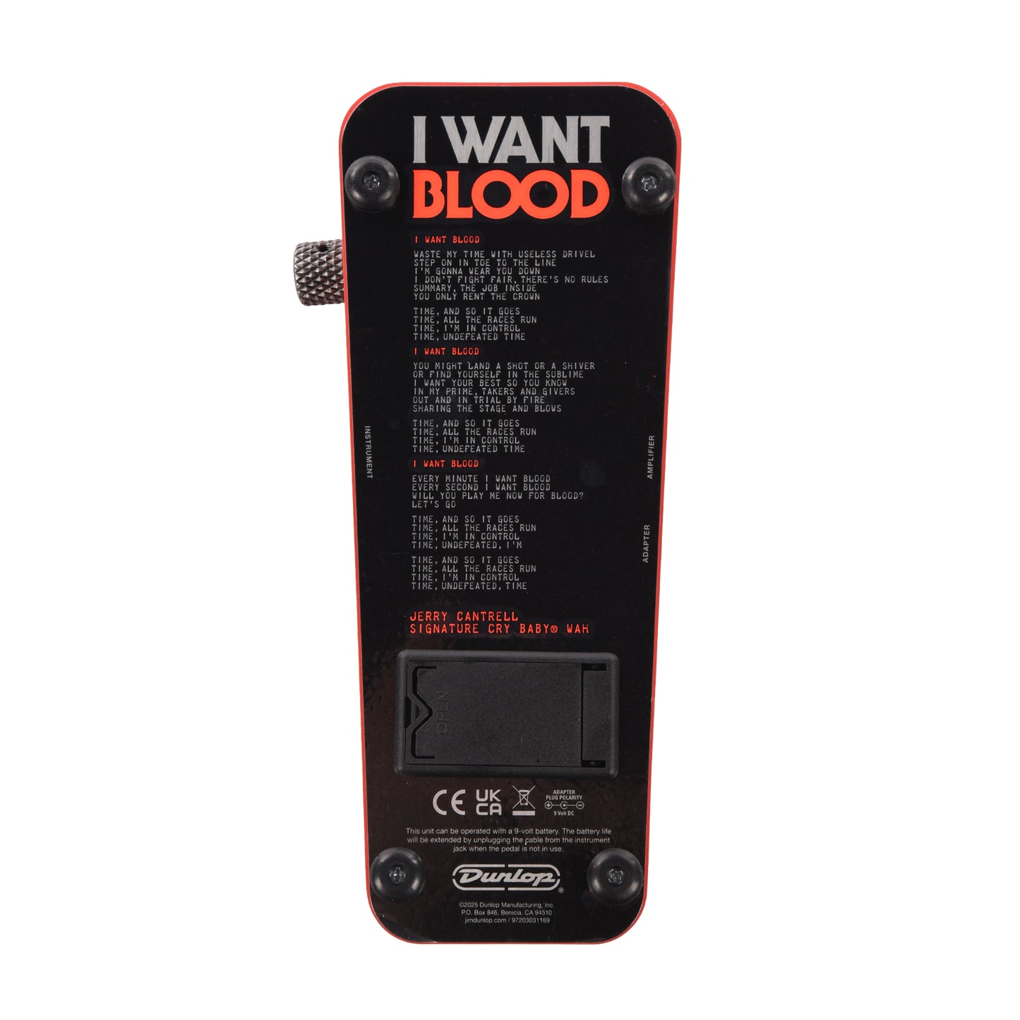 Dunlop JC95IWB Jerry Cantrell I Want Blood Cry Baby Wah Pedal Effects and Pedals / Wahs and Filters