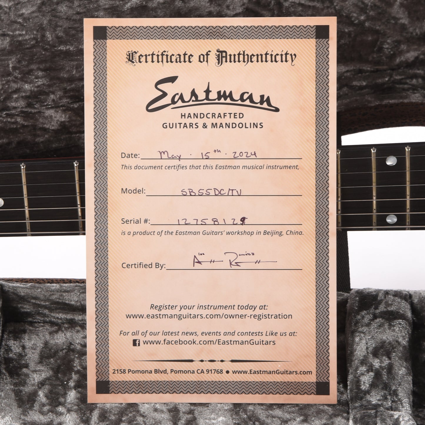 Eastman SB55DC/TV Truetone Vintage Gloss Vintage Red Electric Guitars / Solid Body