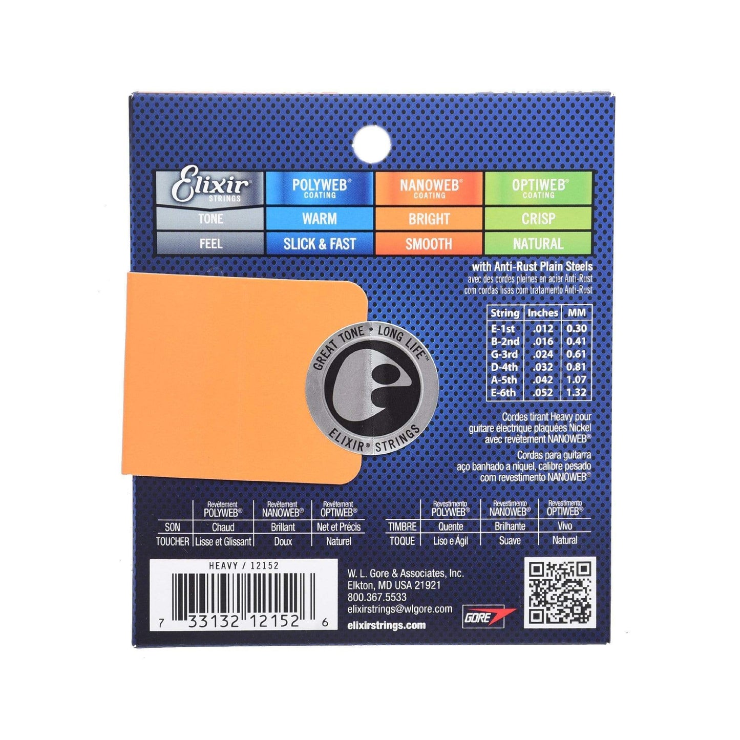 Elixir 12152 Electric Nanoweb Heavy 12-52 Accessories / Strings / Guitar Strings