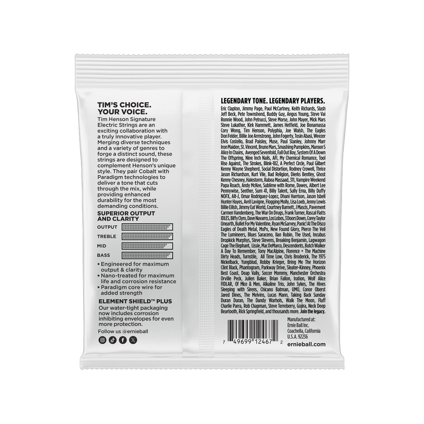 Ernie Ball Tim Henson Signature Electric Guitar Strings 9.5-46 Accessories / Strings / Guitar Strings