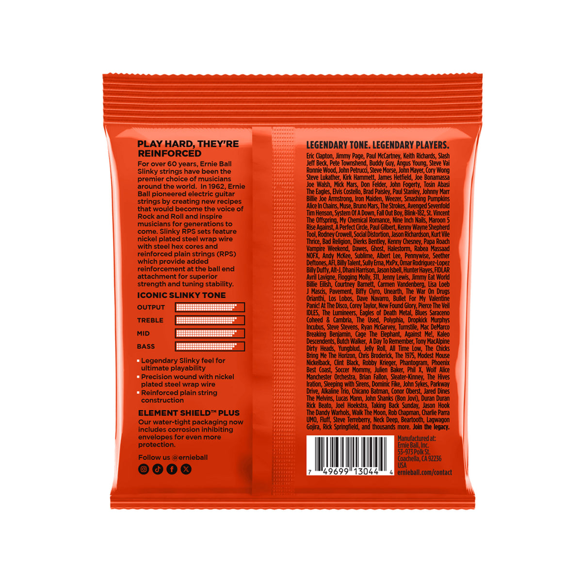 Ernie Ball P02237 Skinny Top Heavy Bottom RPS Nickel Wound 6-String Electric Guitar Strings 10-52 Strings