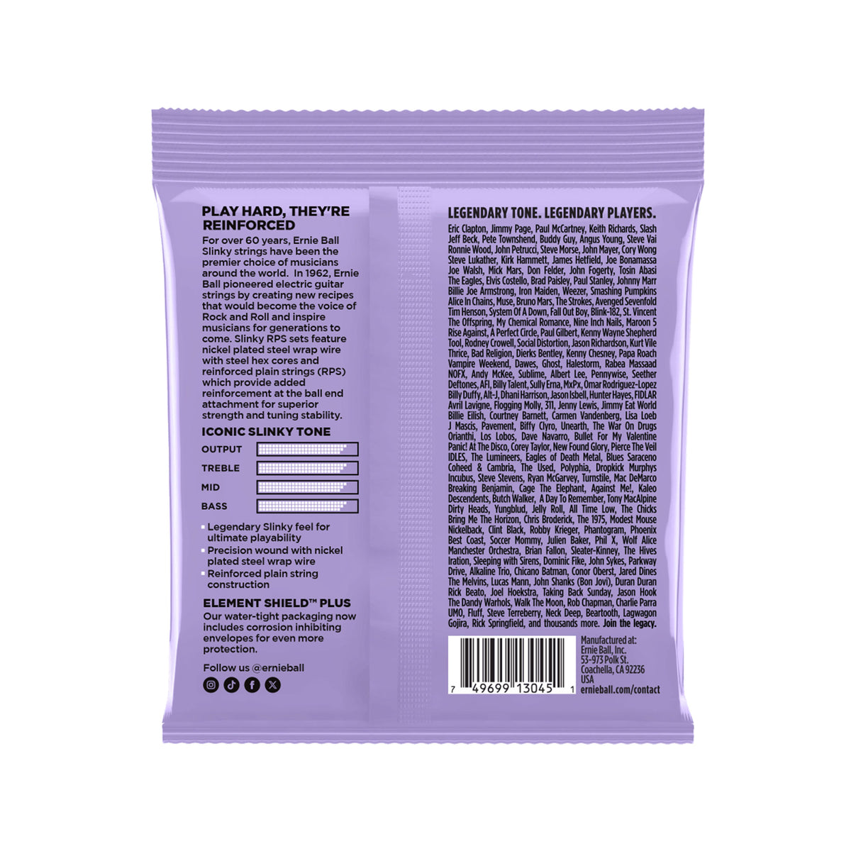 Ernie Ball P02244 Ultra Slinky RPS Nickel Wound 6-String Electric Guitar Strings 10-48 Strings