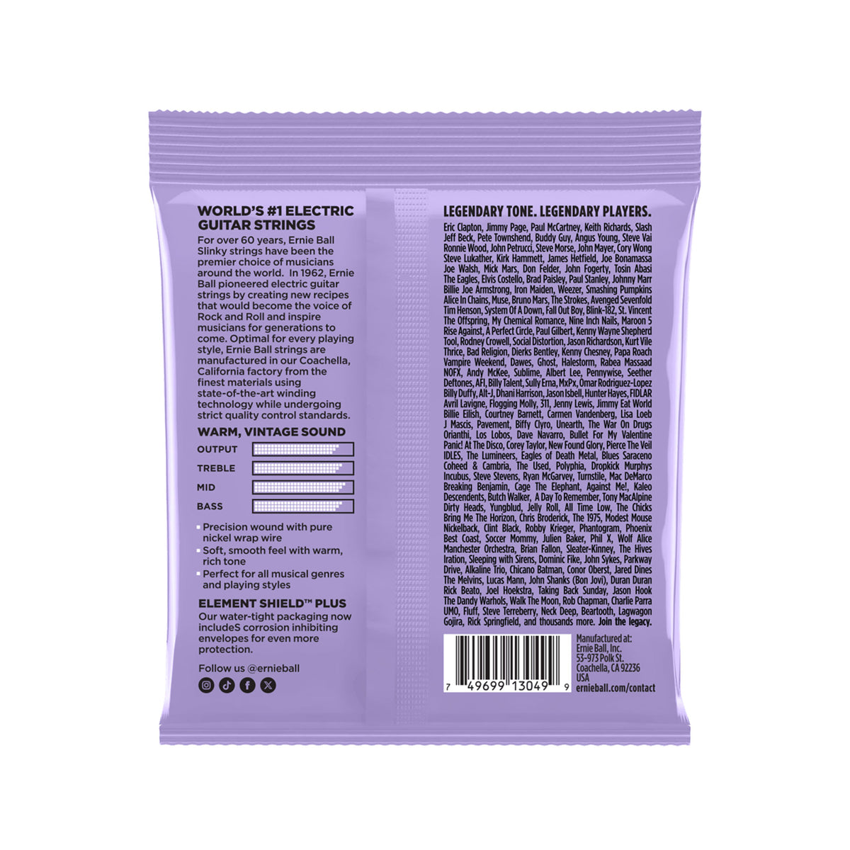 Ernie Ball P02257 Ultra Slinky Classic Rock n Roll Pure Nickel Wrap 6-String Electric Guitar Strings 10-48 Strings