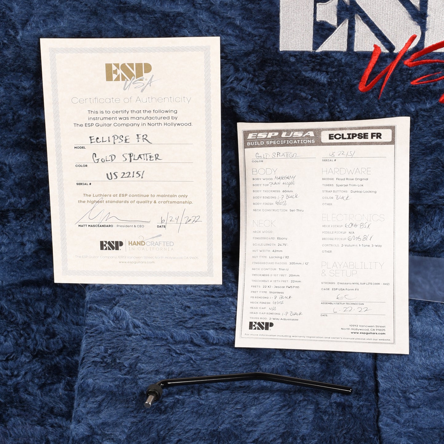ESP USA Eclipse Gold Splatter 2022 Electric Guitars