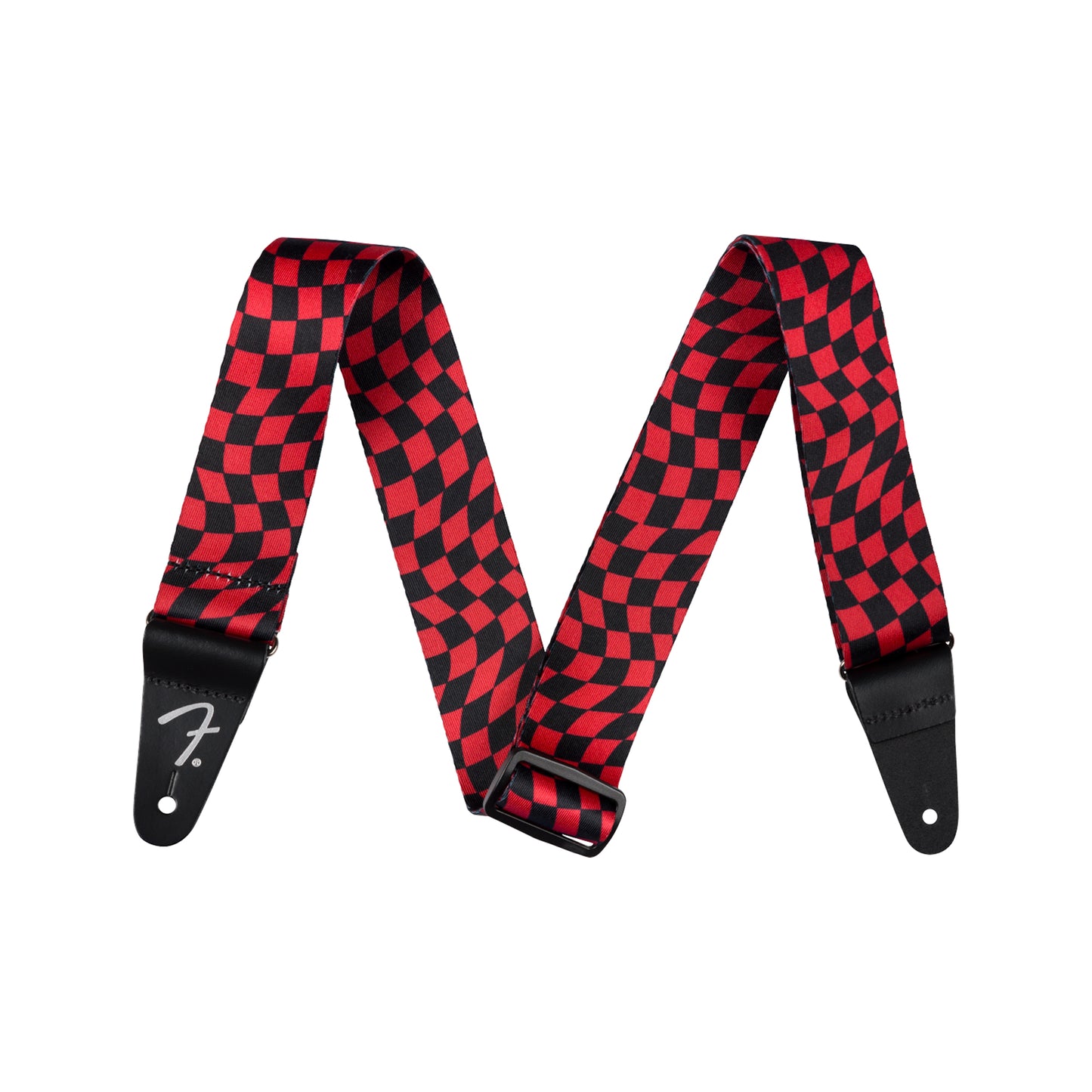 Fender Wavy Checkerboard Polyester Strap Red Accessories / Straps