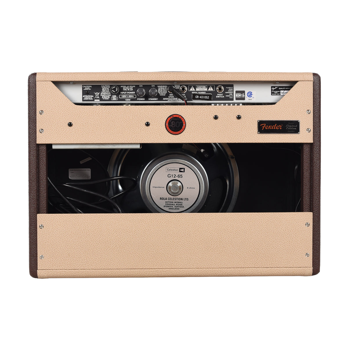 Fender FSR Limited Edition '65 Deluxe Reverb 22w 1x12 Combo Amp Two-Tone Vanilla/Cocoa w/G12-65 Speaker Amplifiers
